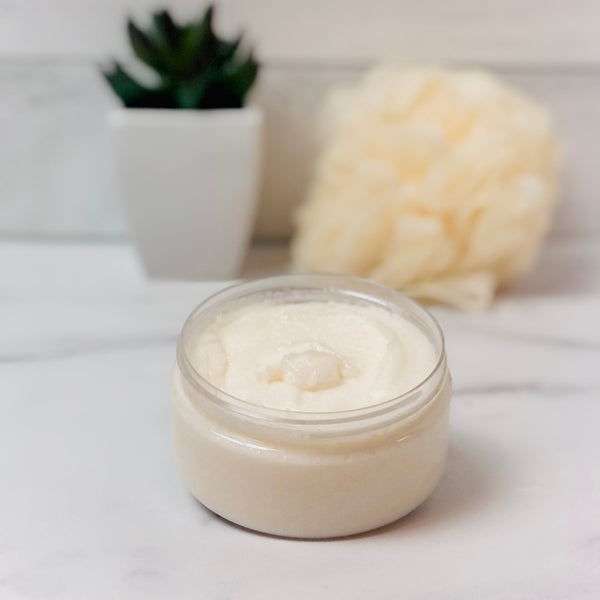 Cashmere exfoliating body polish by sweet surrender, bath and body care, sweet surrender, luxury bath and body care, luxury body care, body care for dry skin, body care for sensitive skin, best sugar scrub, best body polish, natural sugar scrub in las vegas, natural sugar scrub in henderson