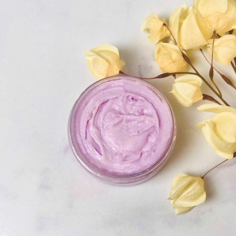 Lavender Exfoliating Body Polish from Sweet Surrender  27, creamy body polish, creamy body scrubs, creamy sugar scrubs, lavender scrubs, lavender body scrub, body scrub for dry skin, foaming body scrubs for sensitive skin, body polish for eczema, sugar scrub for psoriasis, gentle scrubs for black women, gentle body care for women of color