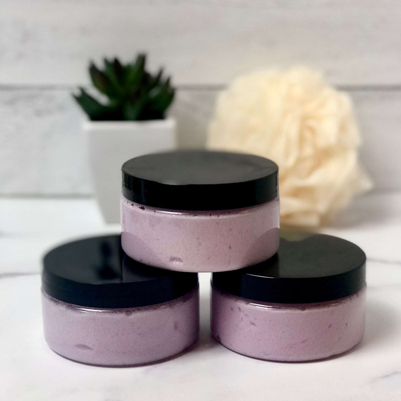 Lavender Exfoliating Body Polish from Sweet Surrender  27, body care, lavender body care, luxury lavender body care, lavender sugar scrubs, creamy sugar scrubs, creamy body scrubs, creamy body scrubs for dry skin, lavender body scrubs for cracked skin, dry skincare, lavender scrubs for black women, scrubs for women of color, scrubs for eczema, gentle scrubs for eczema, gentle body scrubs for psoriasis, wholesale body scrubs with sugar
