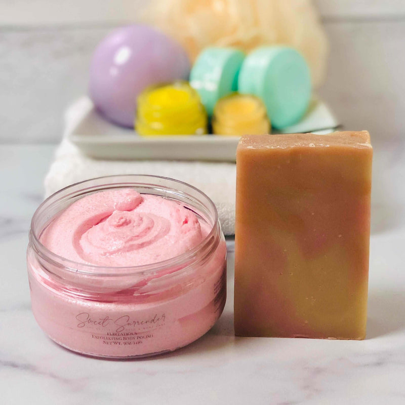 Get Glowing Spa Bundle from Sweet Surrender  85, spa gifts for her, valentines day gift for her, gift for mom, mothers day gift, spa gift set, luxury gift set, best gift sets in henderson, bath and body care gift set, body care gift bundles, dry skin gift set