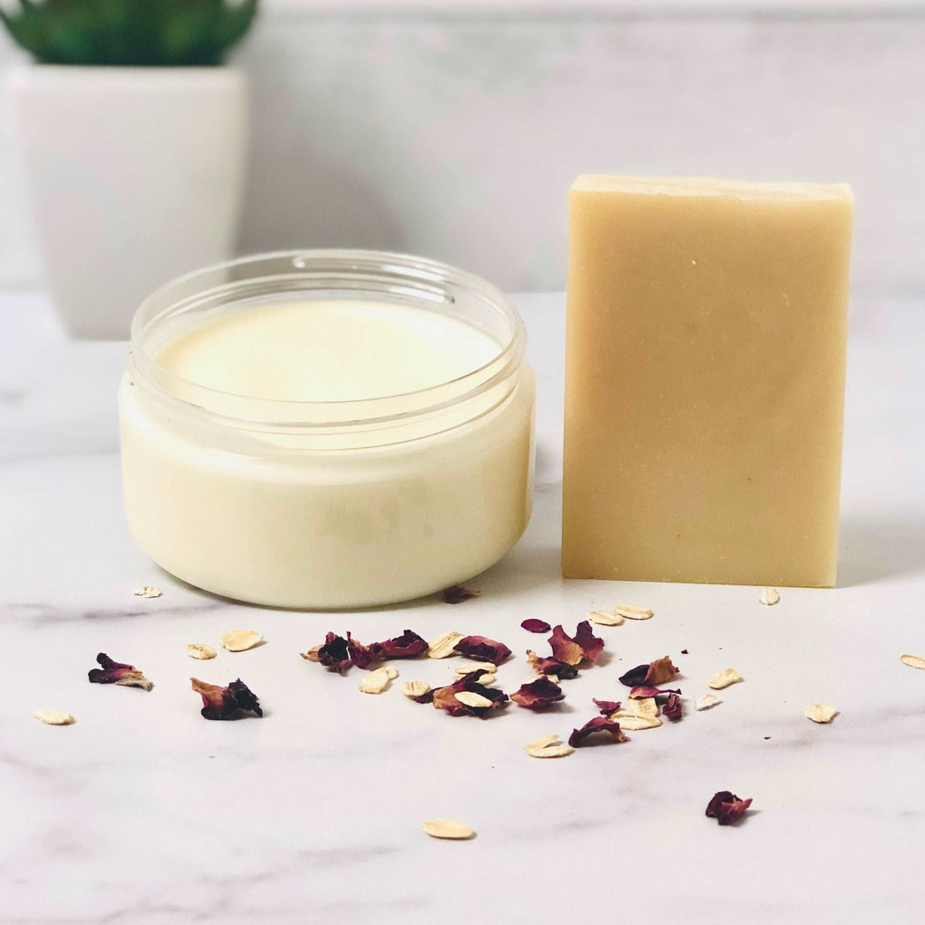 Healthy Skin Duo from Sweet Surrender  45, gifts for her, unscented soap gift set, goat milk soap bar gift set, handmade soap bar gift bundle, artisan soap gift set, cold process soap bar gift bundle, sweet surrender, body care gift set, luxury body care, body care for black women, body care for women of color
